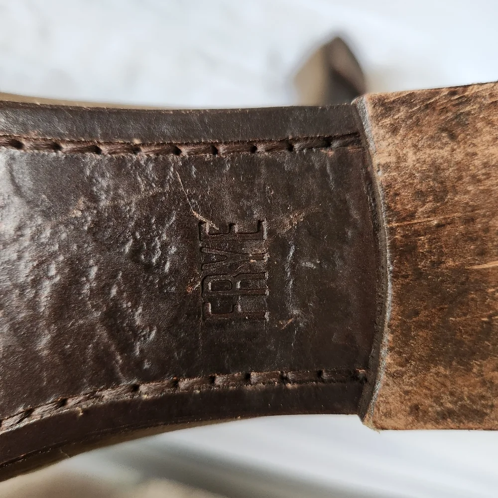 Frye Carson Leather Womens Flats Size 6B Color Sage / Light Brown - Picture 5 of 8